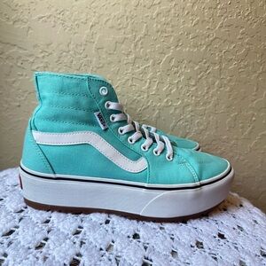Vans Filmore Hi Tapere Platform in Aqua Sky Canvas sz 9 Sk8 sneaker lace up shoe